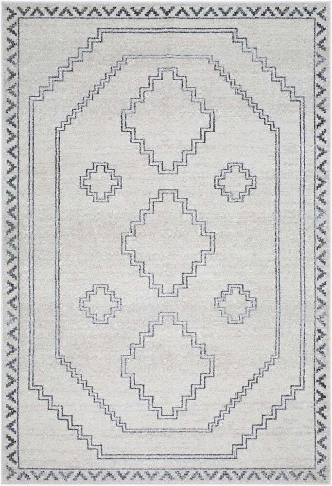 Alpharetta Machine Woven Rug — Charcoal/Cream Livabliss Area Rug