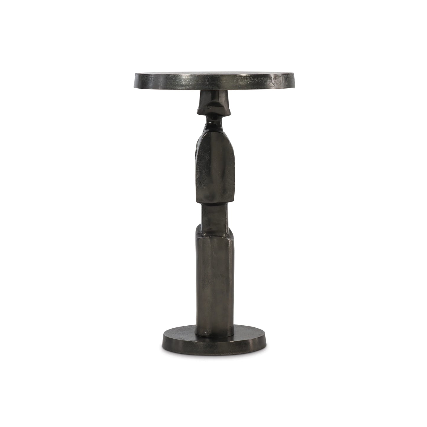 Bernhardt Vevo Accent Table — Sculptural Cast Aluminum Chairside Bernhardt End Table