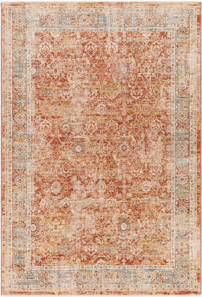 Aspendos Machine Woven Rug — Black/Burgandy Livabliss Area Rug