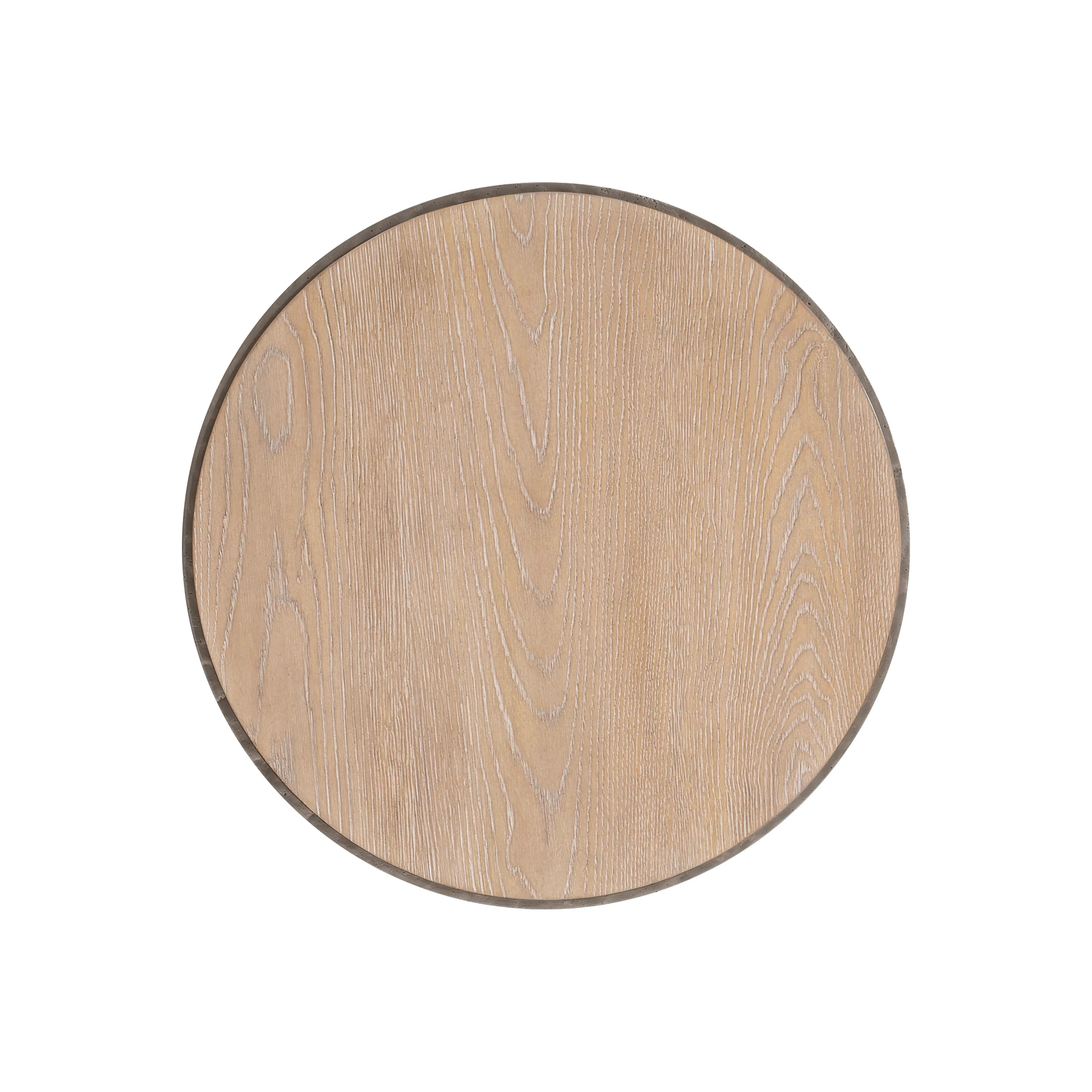 Bernhardt Aventura Side Table — Oak Ringed in Cast Aluminum Bernhardt End Table