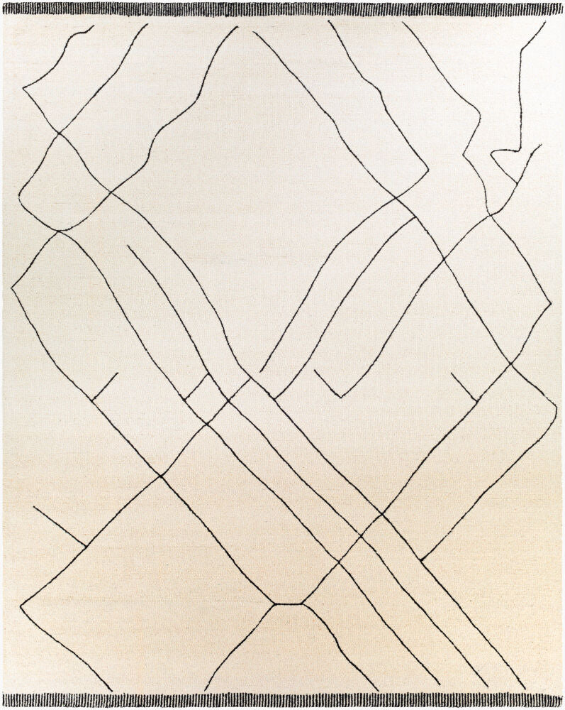 Arsenal Handmade Rug — Black/Cream Livabliss Area Rug