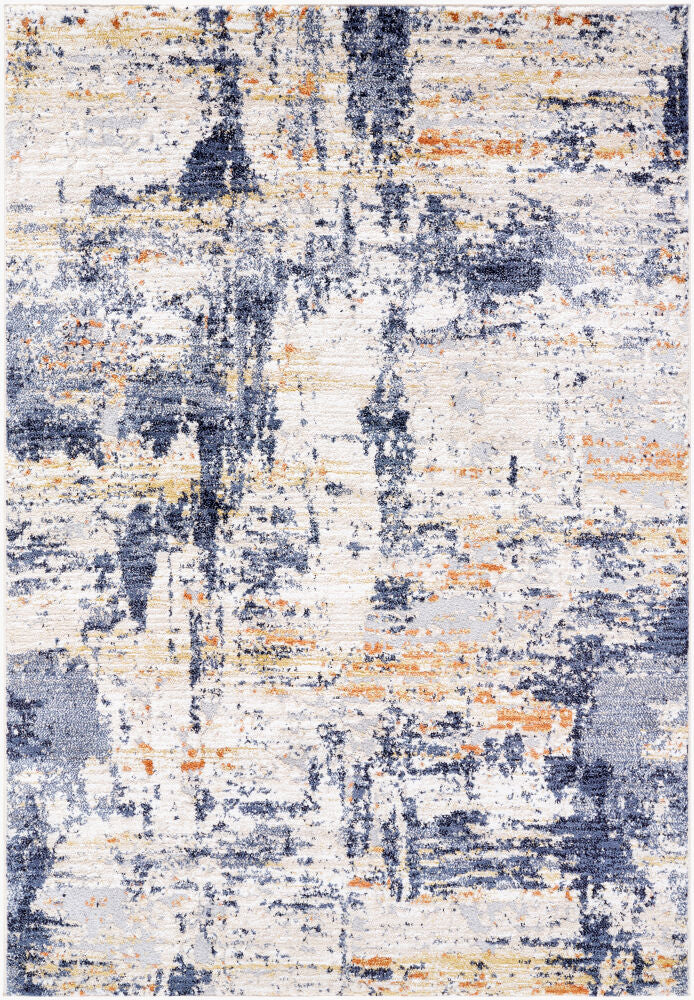 Andorra Plus Machine Woven Rug — Camel/Dark Blue Livabliss Area Rug