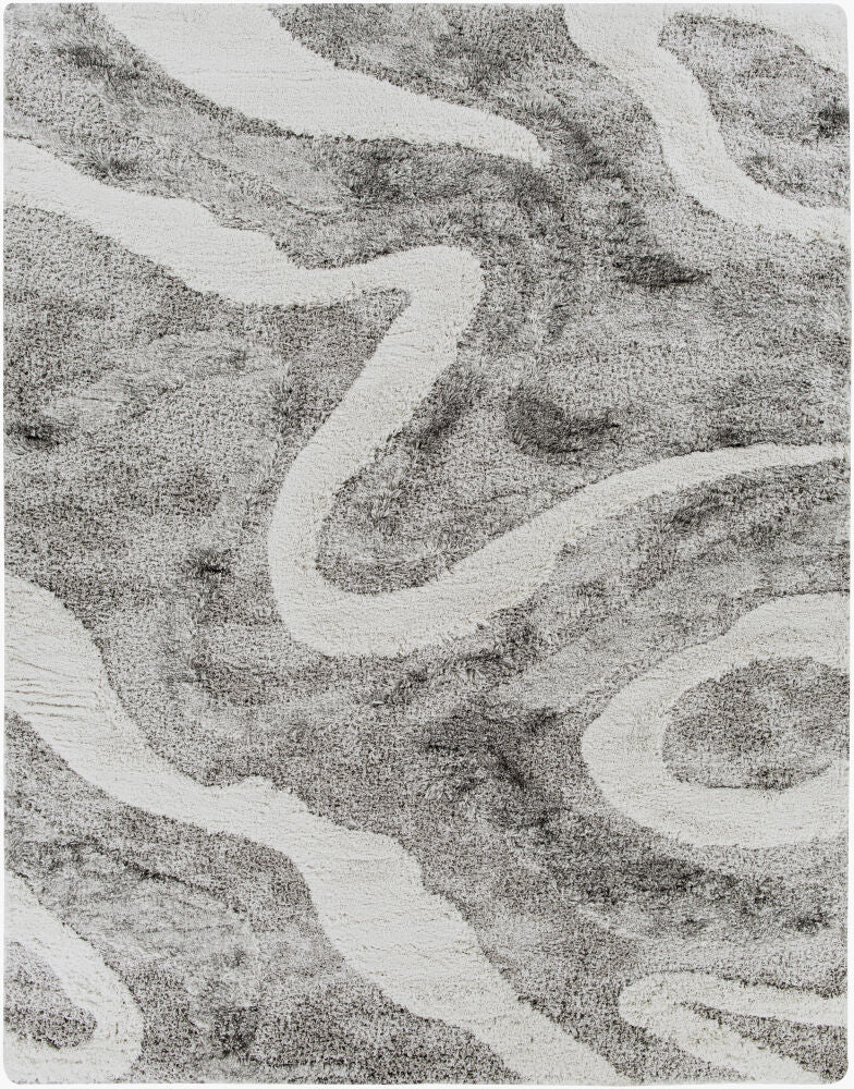 Alta Shag Machine Woven Rug — Charcoal/Gray Livabliss Area Rug