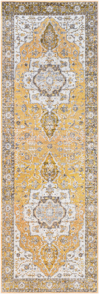 Aura Silk Machine Woven Rug — Black/Burnt Orange Livabliss Runner Rug