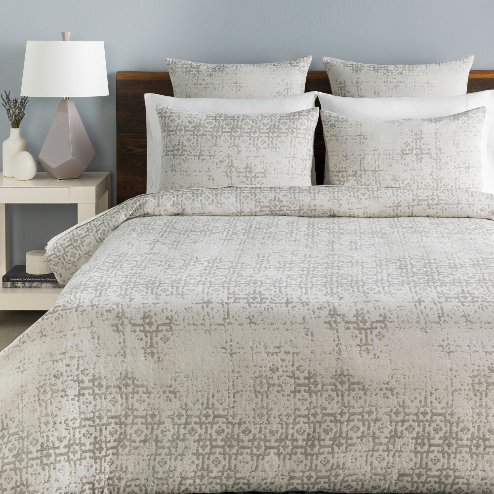 Abstraction Bedding Swatch — Ivory/Light Gray Livabliss Bedding