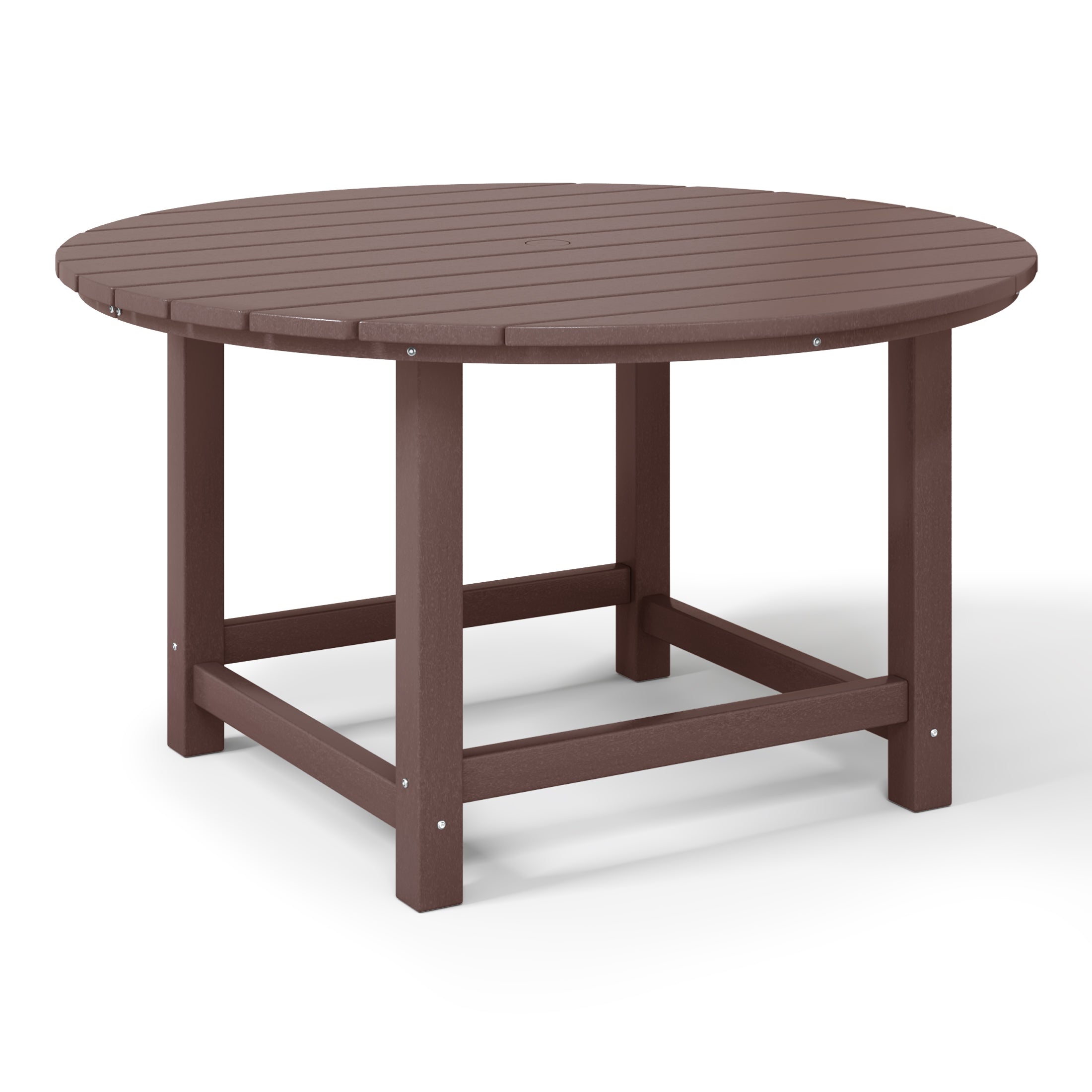 Tiny Terraces Kids' All-Weather Outdoor Round Dining Table (38" Wide) Dark Brown Seahawk Designs Kids Patio Dining Tables