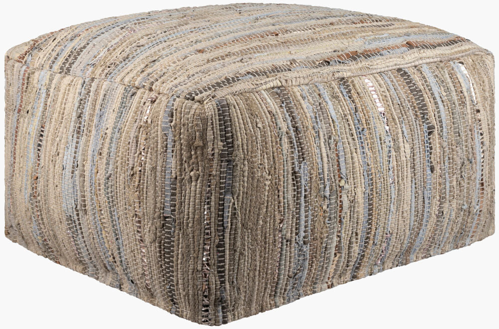 Anthracite Pouf — Cream/Ivory Livabliss Pouf