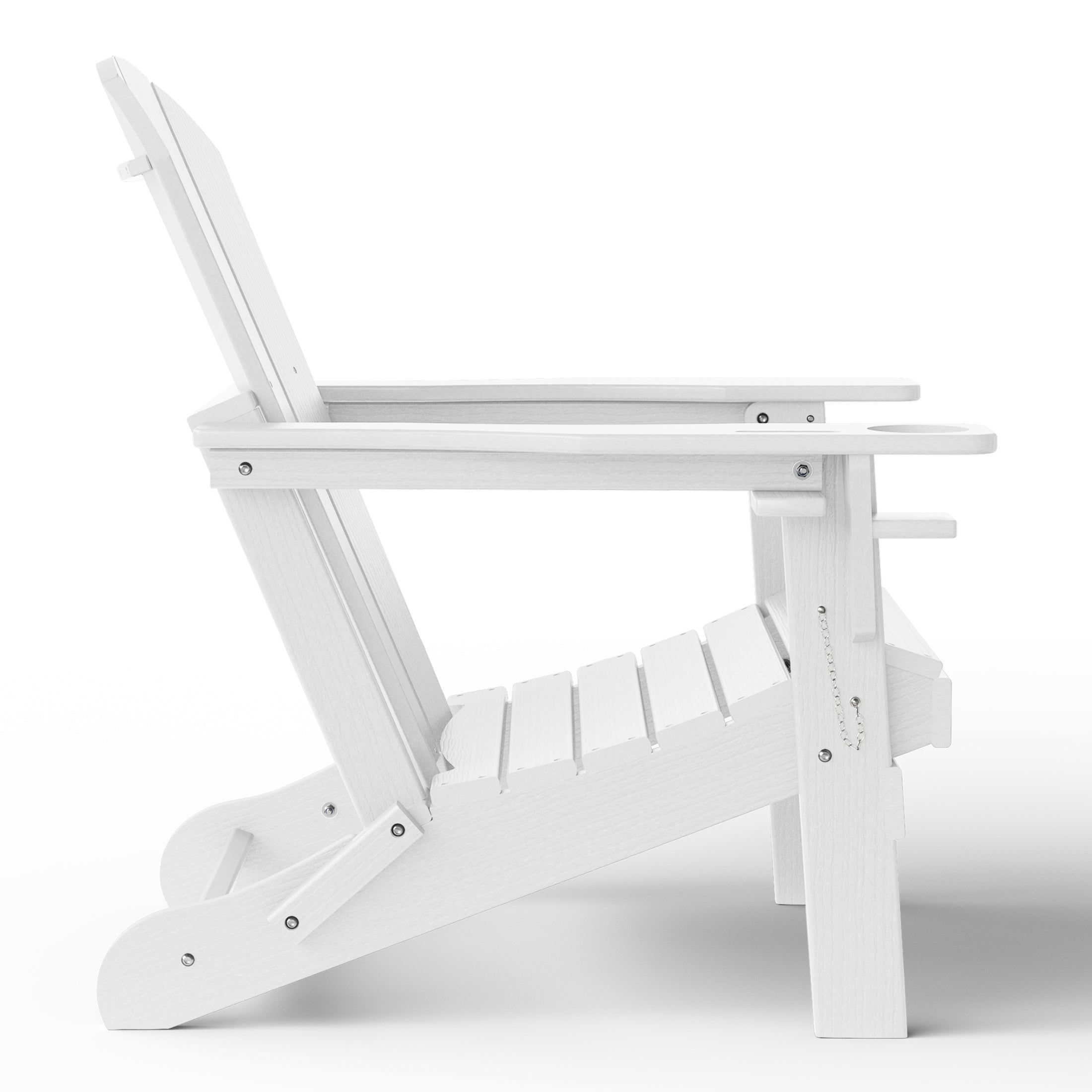Chatham All-Weather Outdoor Folding Adirondack Chair with Cup Holder White Seahawk Designs Adirondack Chairs