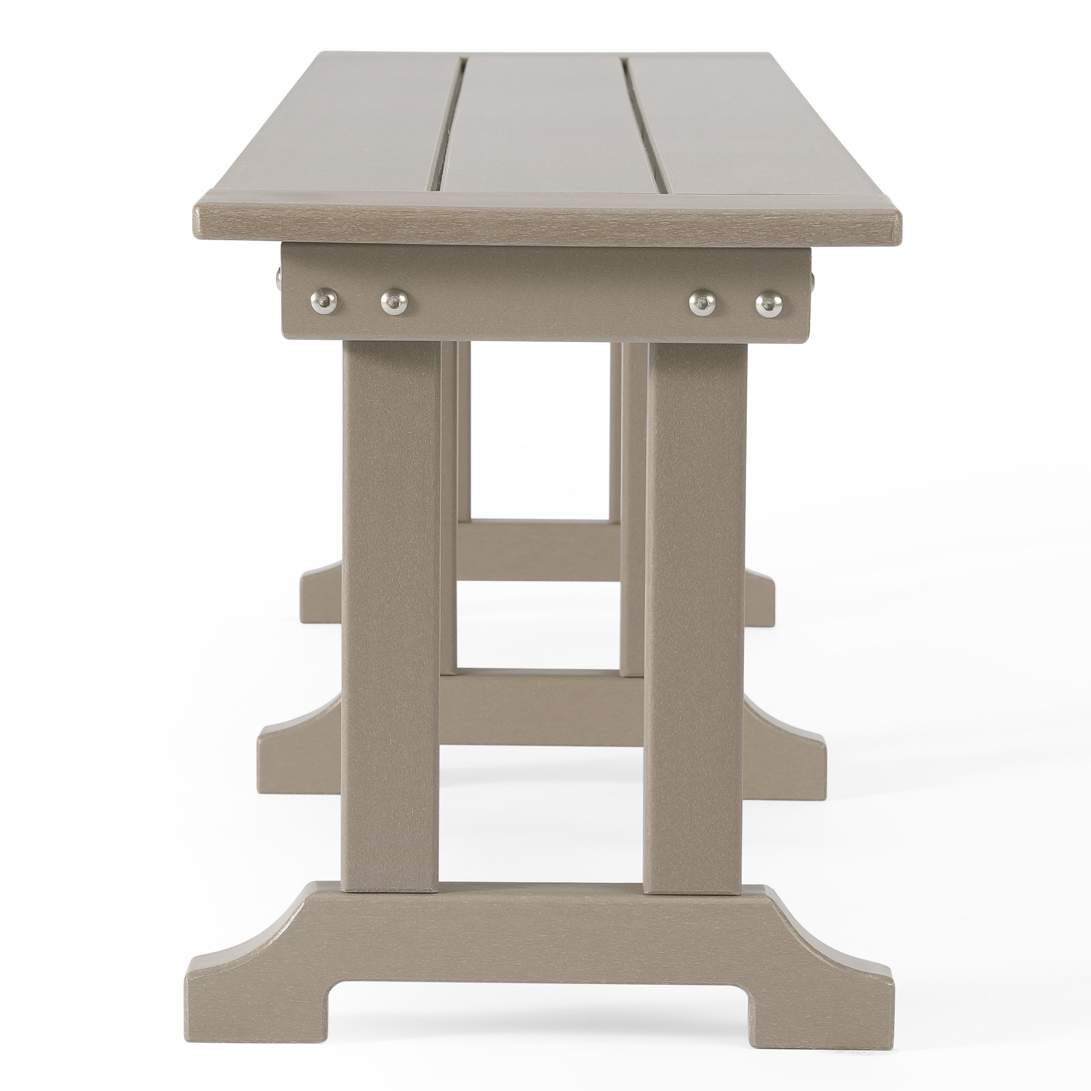 Tuscany All-Weather Outdoor 65" Trestle Dining Bench Weathered Wood Seahawk Designs Patio Benches
