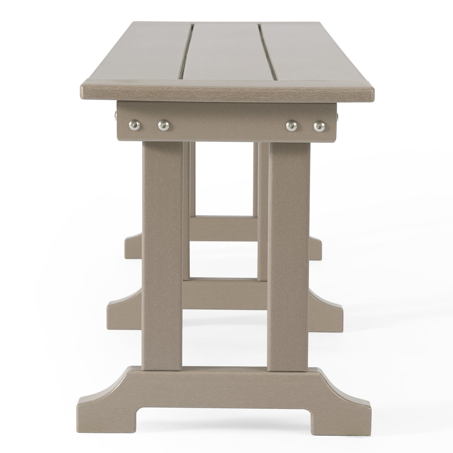 Tuscany All-Weather Outdoor 65" Trestle Dining Bench Weathered Wood Seahawk Designs Patio Benches