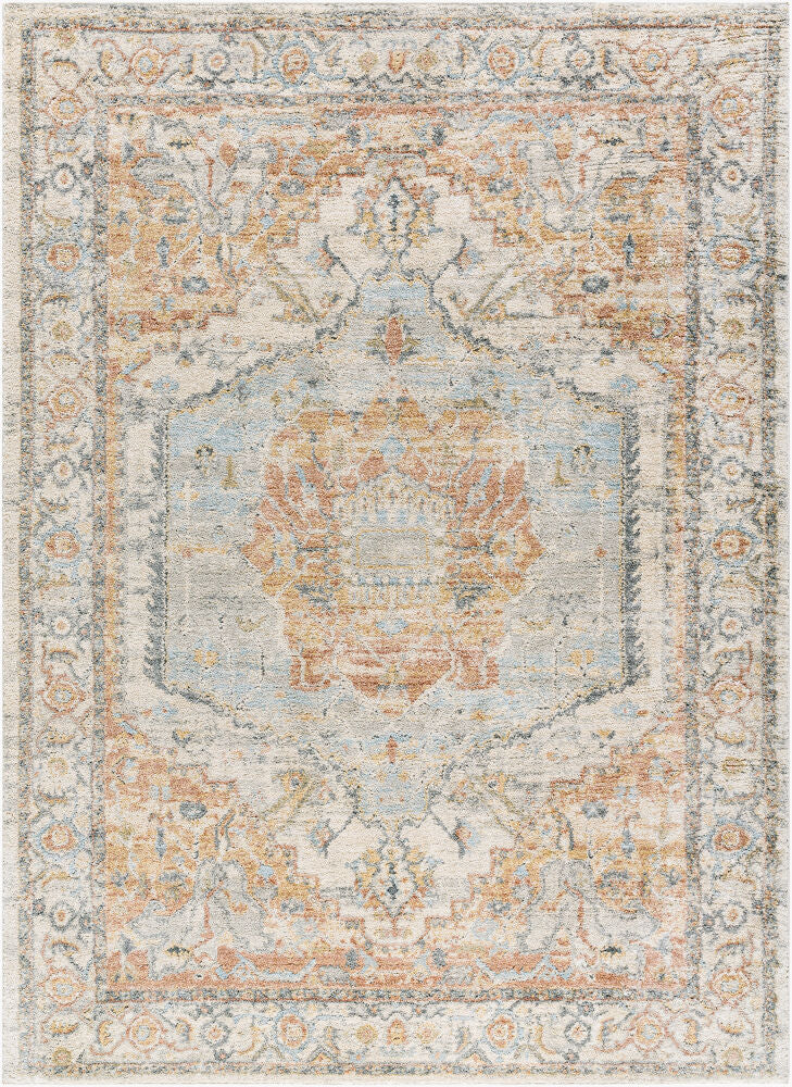 Avellino Machine Woven Rug — Deep Teal/Gray Livabliss Area Rug