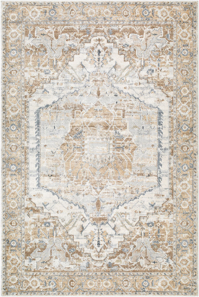Avellino Machine Woven Rug — Deep Teal/Gray Livabliss Area Rug