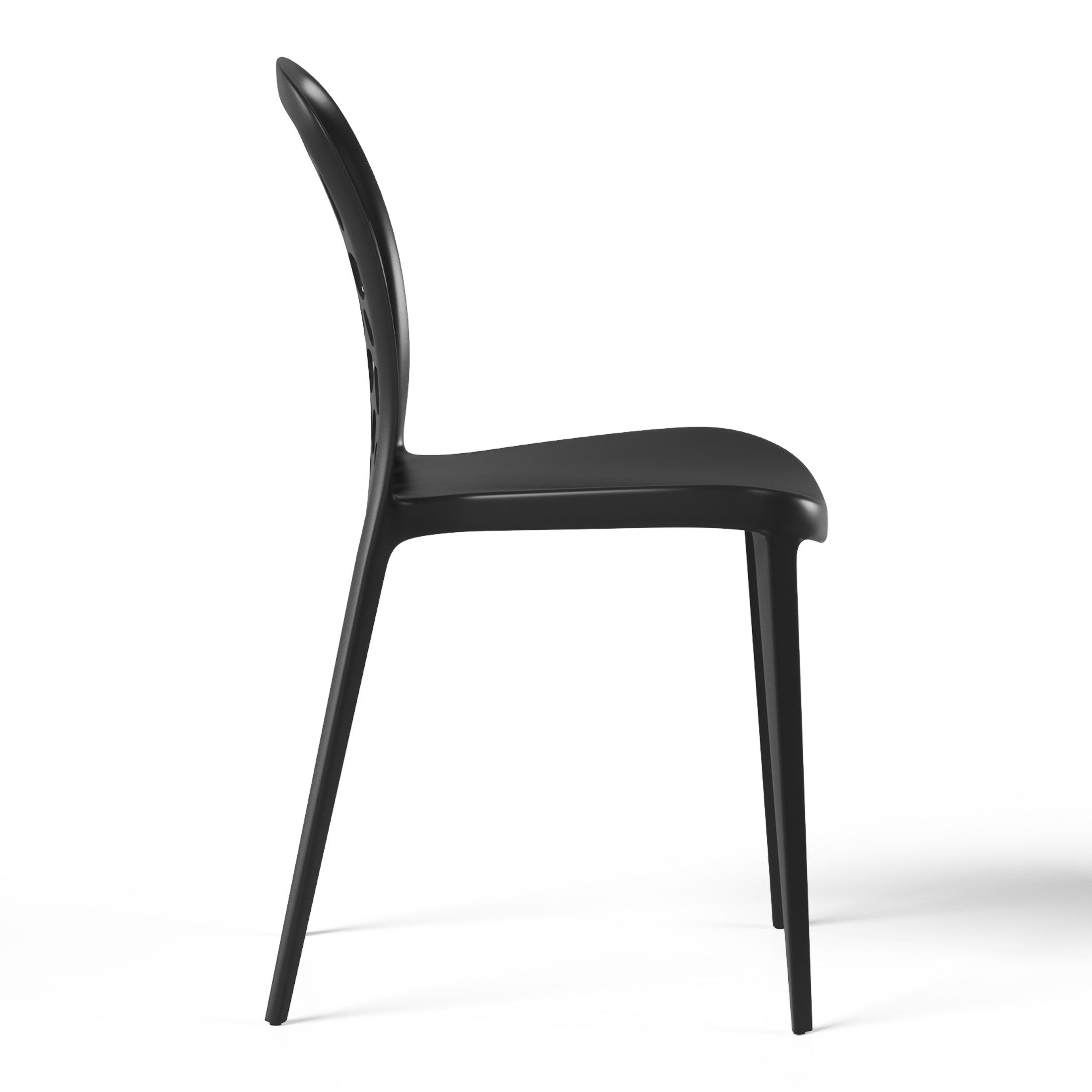 Polyform Stacking Dining Side Chair (Set of 2) Black Seahawk Designs Patio Dining Chairs