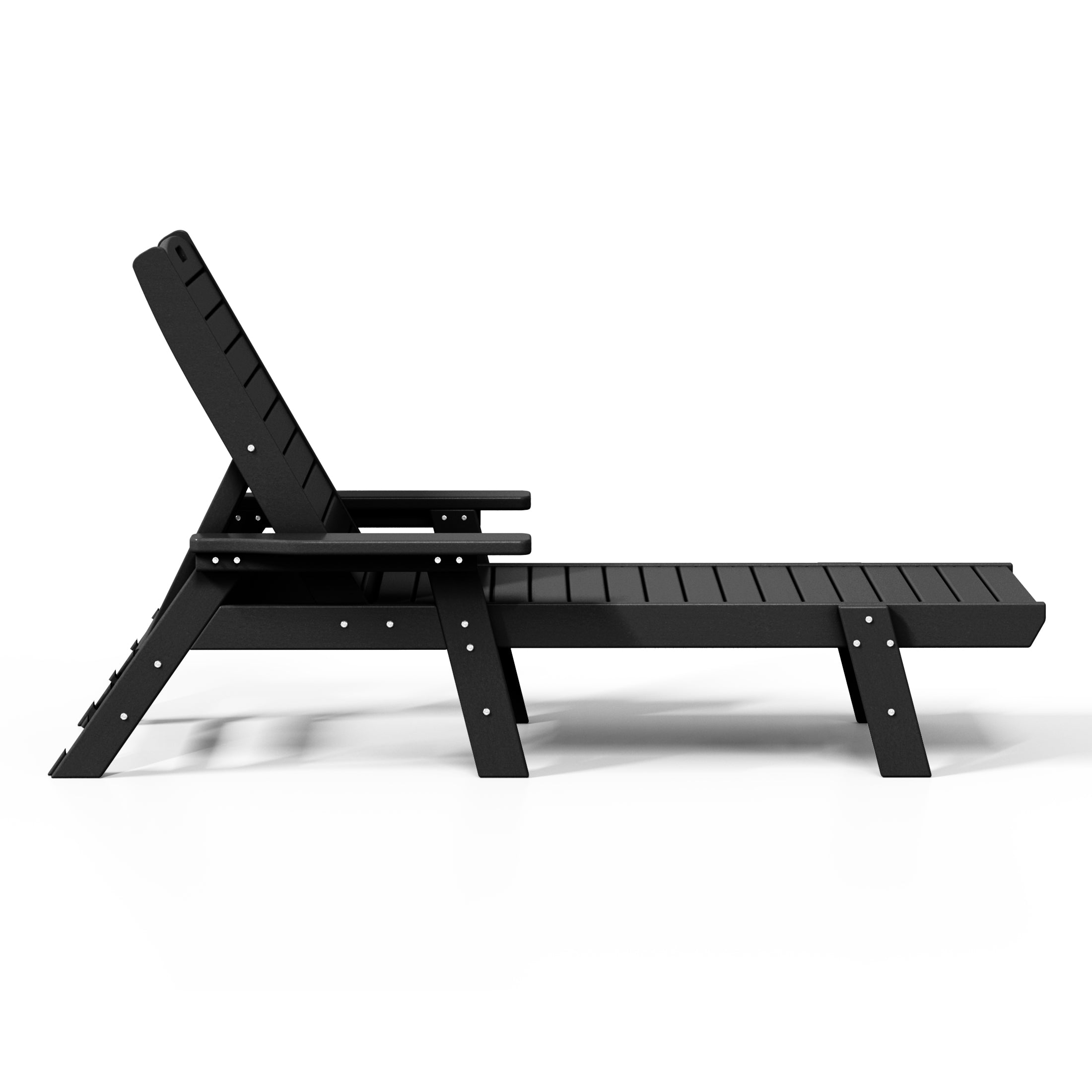 Santa Monica All-Weather Outdoor Reclining Sun Lounger with Arm Rests Black Seahawk Designs Patio Chaise Lounges