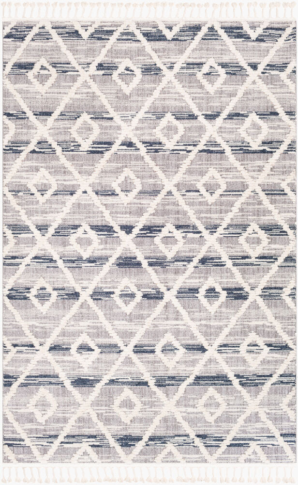Azilal Machine Woven Rug — Black/Dark Blue Livabliss Area Rug