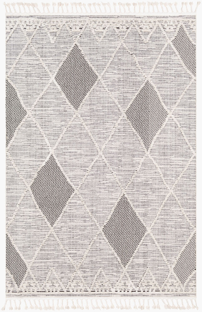 Azilal Machine Woven Rug — Black/Gray Livabliss Area Rug