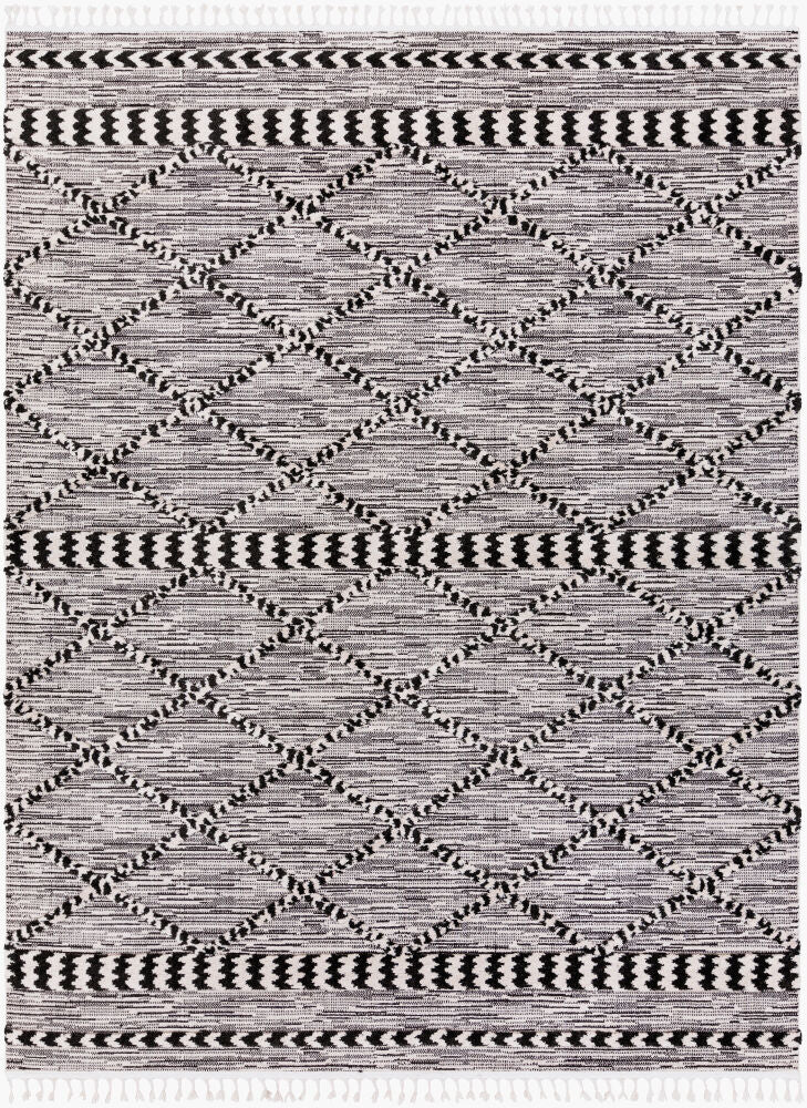 Azilal Machine Woven Rug — Black/Off-White Livabliss Area Rug
