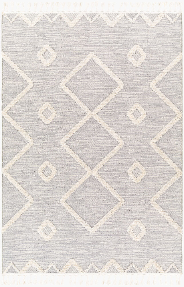 Azilal Machine Woven Rug — Gray/Ivory Livabliss Area Rug