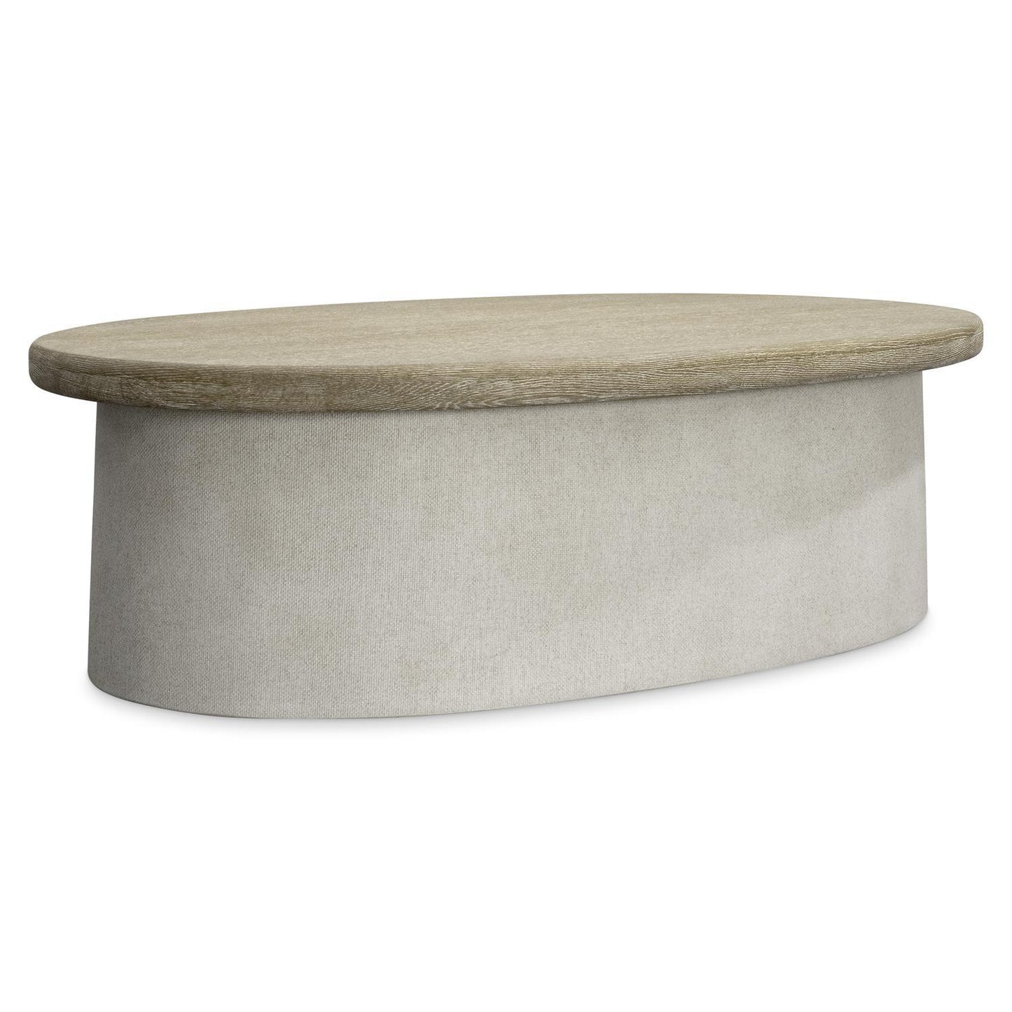 Bernhardt Easley Cocktail Table — Oak Top on Woven-Texture Base Bernhardt Coffee Table