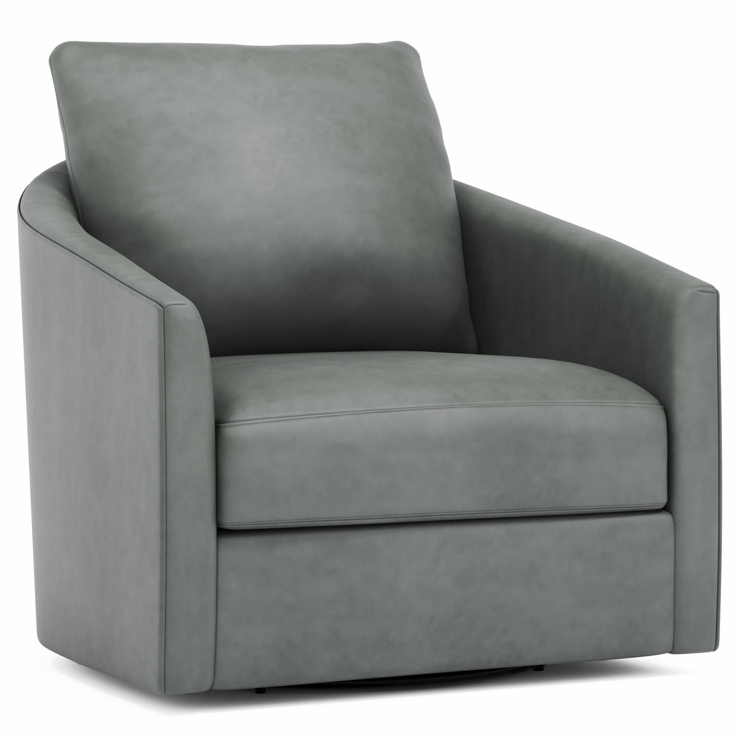 Bernhardt Astoria Leather Swivel Chair — Barrel Back Ease Bernhardt Accent Chair