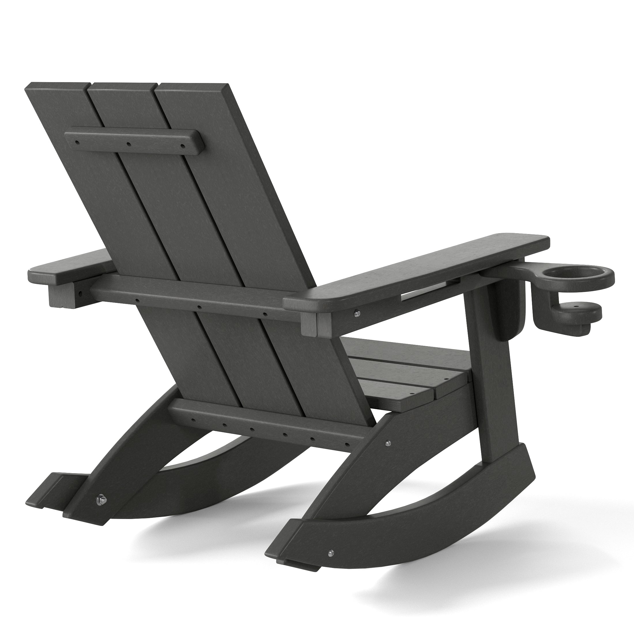 Tiny Terraces Kids Modern Adirondack Rocking Chair with Cup Holder (Set of 2) Seahawk Designs Kids Patio Rocking Chairs