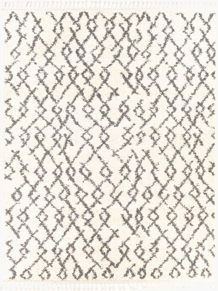 Berber Shag Machine Woven Rug — Charcoal/Light Beige