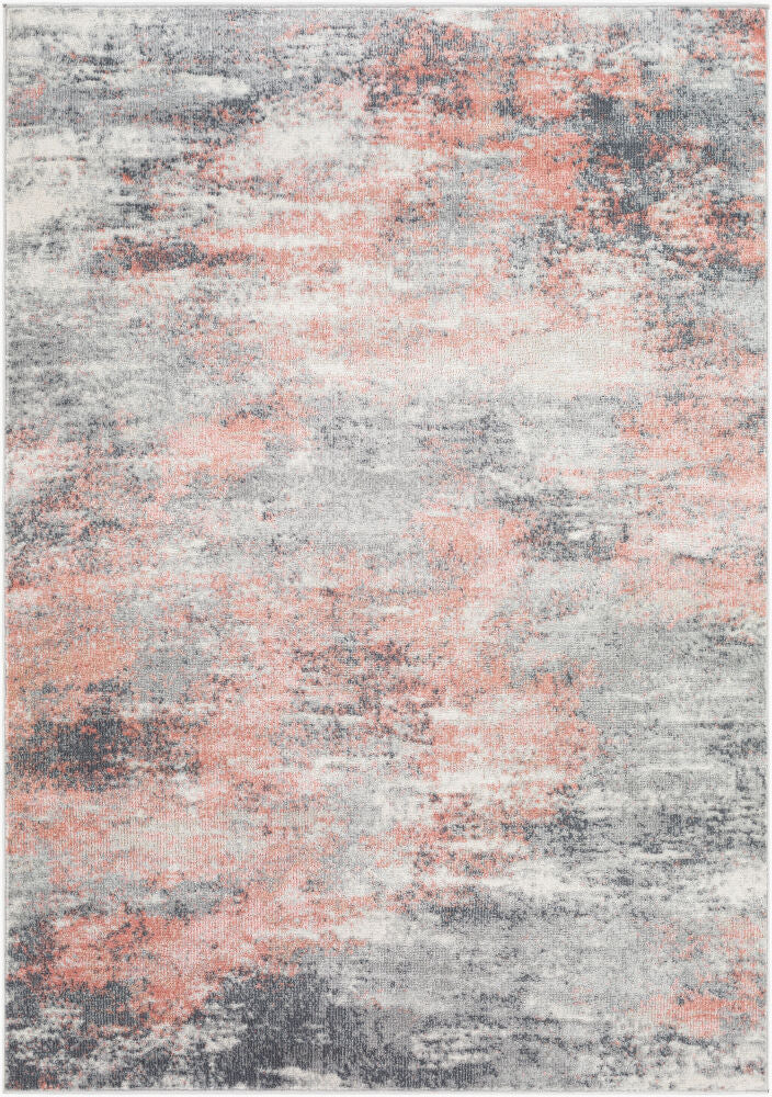 Bilbao Machine Woven Rug — Charcoal/Dusty Coral