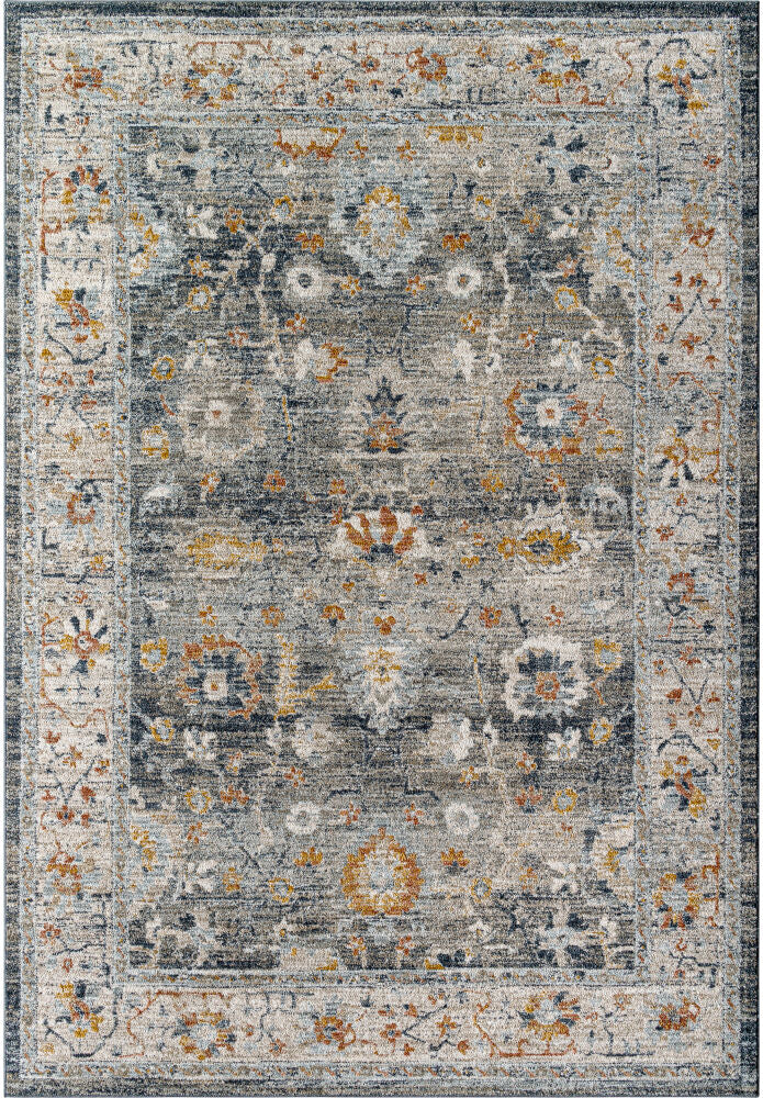 Beckham Machine Woven Rug — Amber/Charcoal