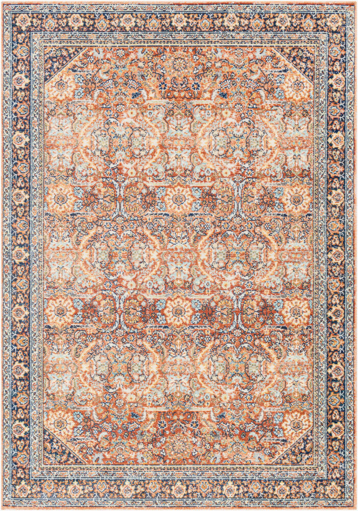 Bodrum Machine Woven Rug — Burnt Orange/Medium Brown