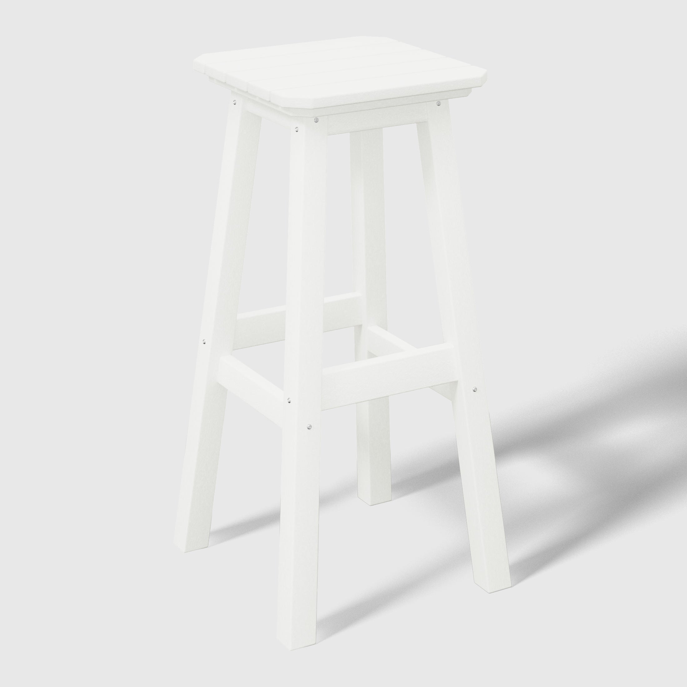 Stockholm All-Weather Outdoor Square Bar Stool (29" Height) White Seahawk Designs Patio Bar & Counter Stools