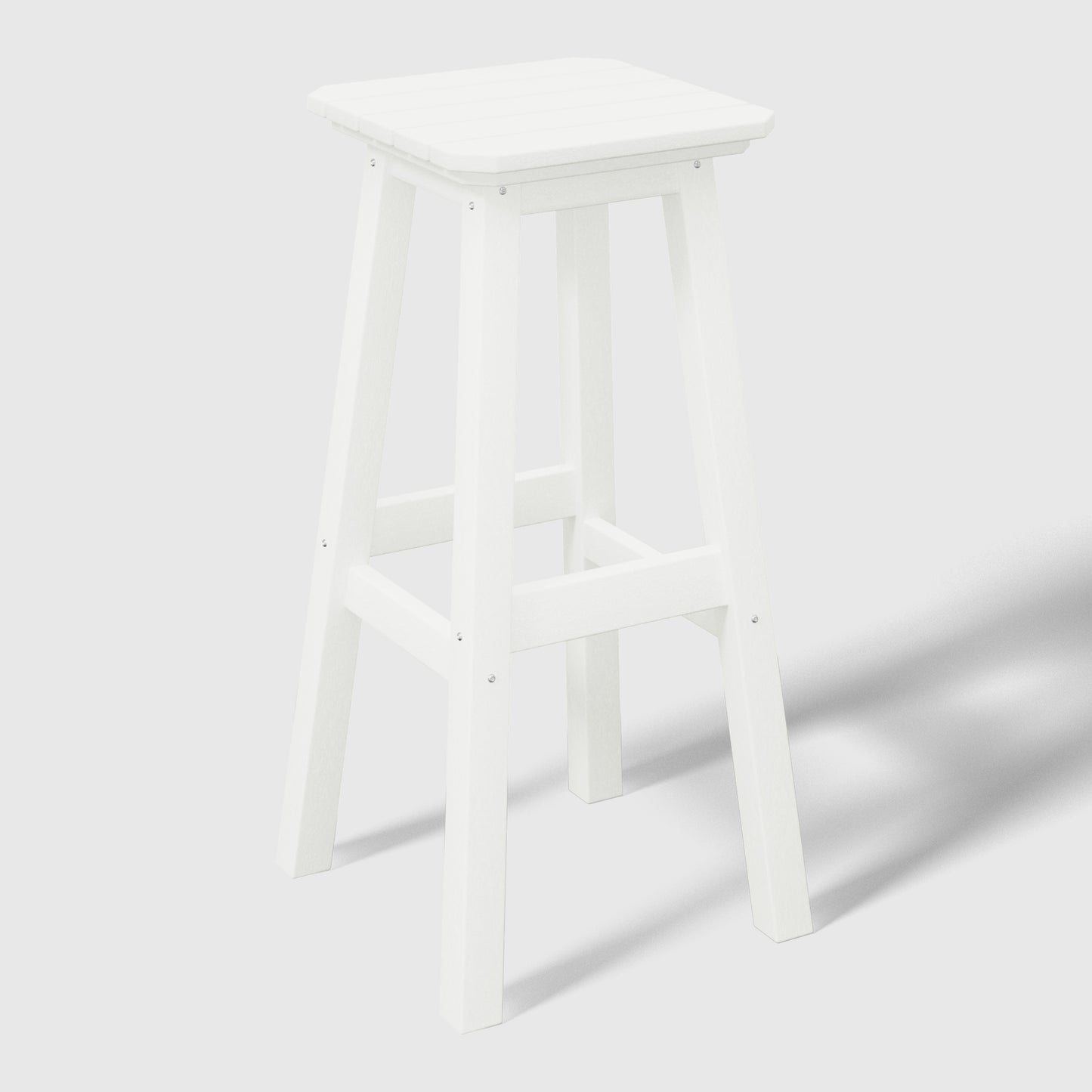 Stockholm All-Weather Outdoor Square Bar Stool (29" Height) White Seahawk Designs Patio Bar & Counter Stools