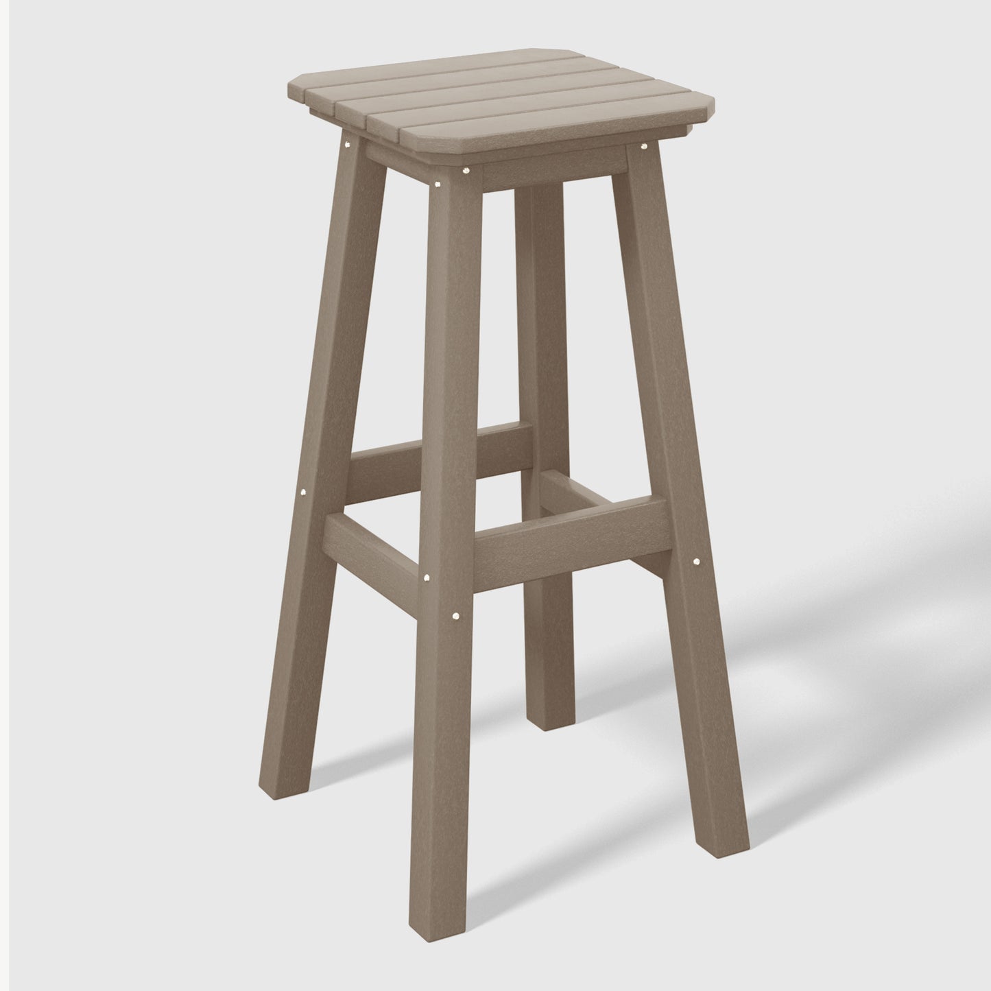 Stockholm All-Weather Outdoor Square Bar Stool (29" Height) Weathered Wood Seahawk Designs Patio Bar & Counter Stools