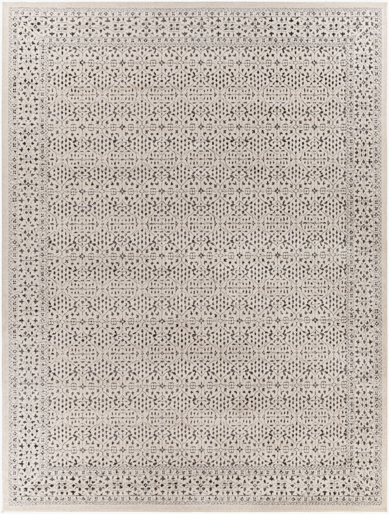 Bahar Machine Woven Rug — Charcoal/Light Beige