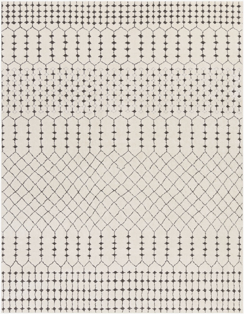 Bahar Machine Woven Rug — Charcoal/Light Beige