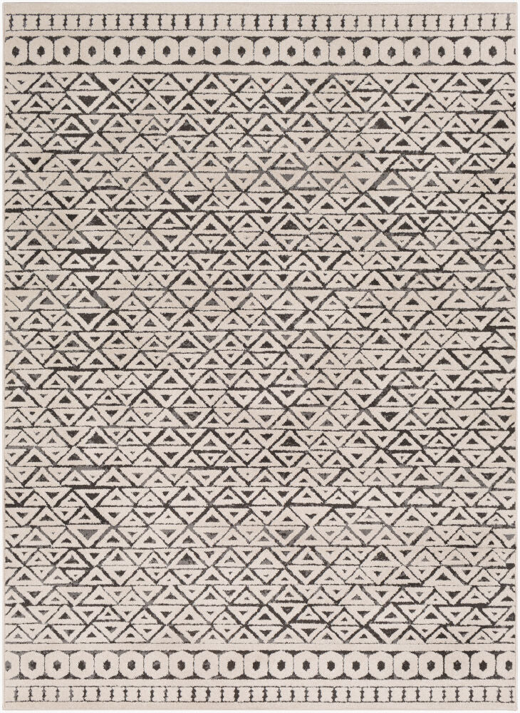 Bahar Machine Woven Rug — Charcoal/Light Beige