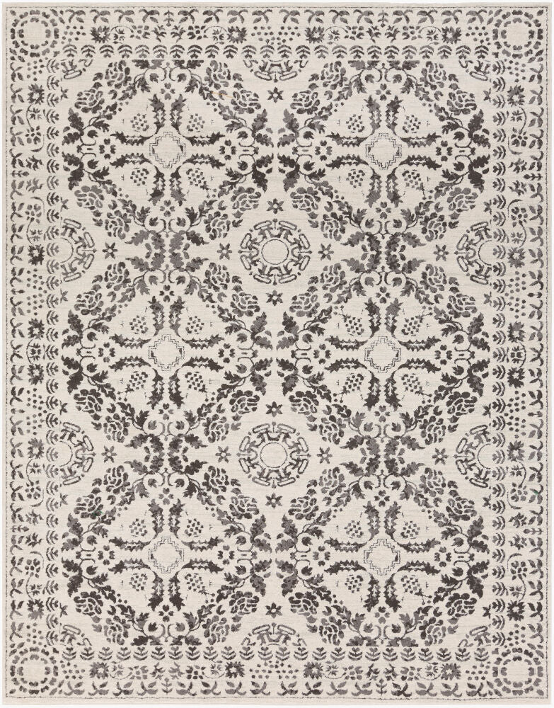 Bahar Machine Woven Rug — Charcoal/Light Beige