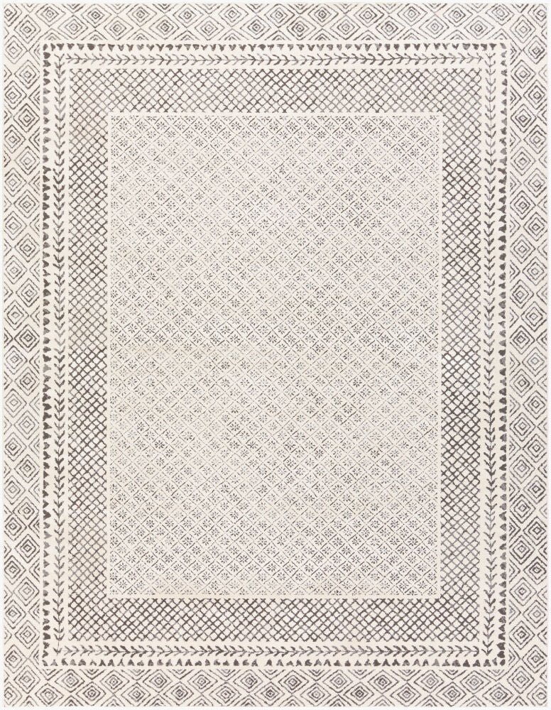 Bahar Machine Woven Rug — Charcoal/Light Beige