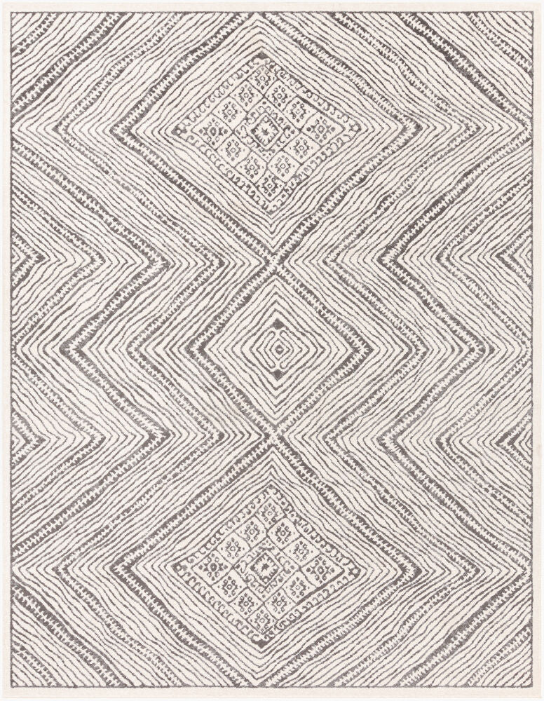 Bahar Machine Woven Rug — Charcoal/Dark Brown