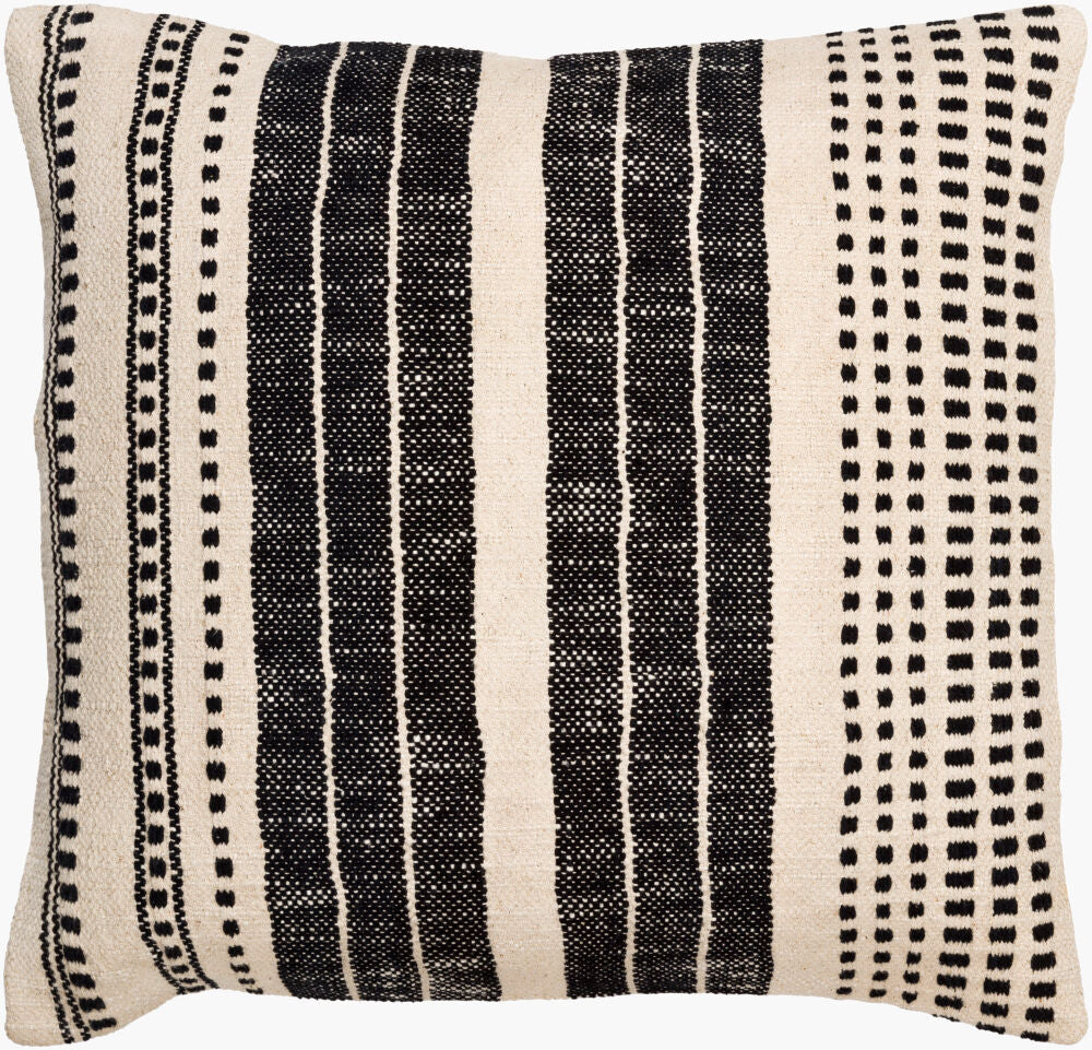 Binghampton Accent Pillow — Black/Light Beige