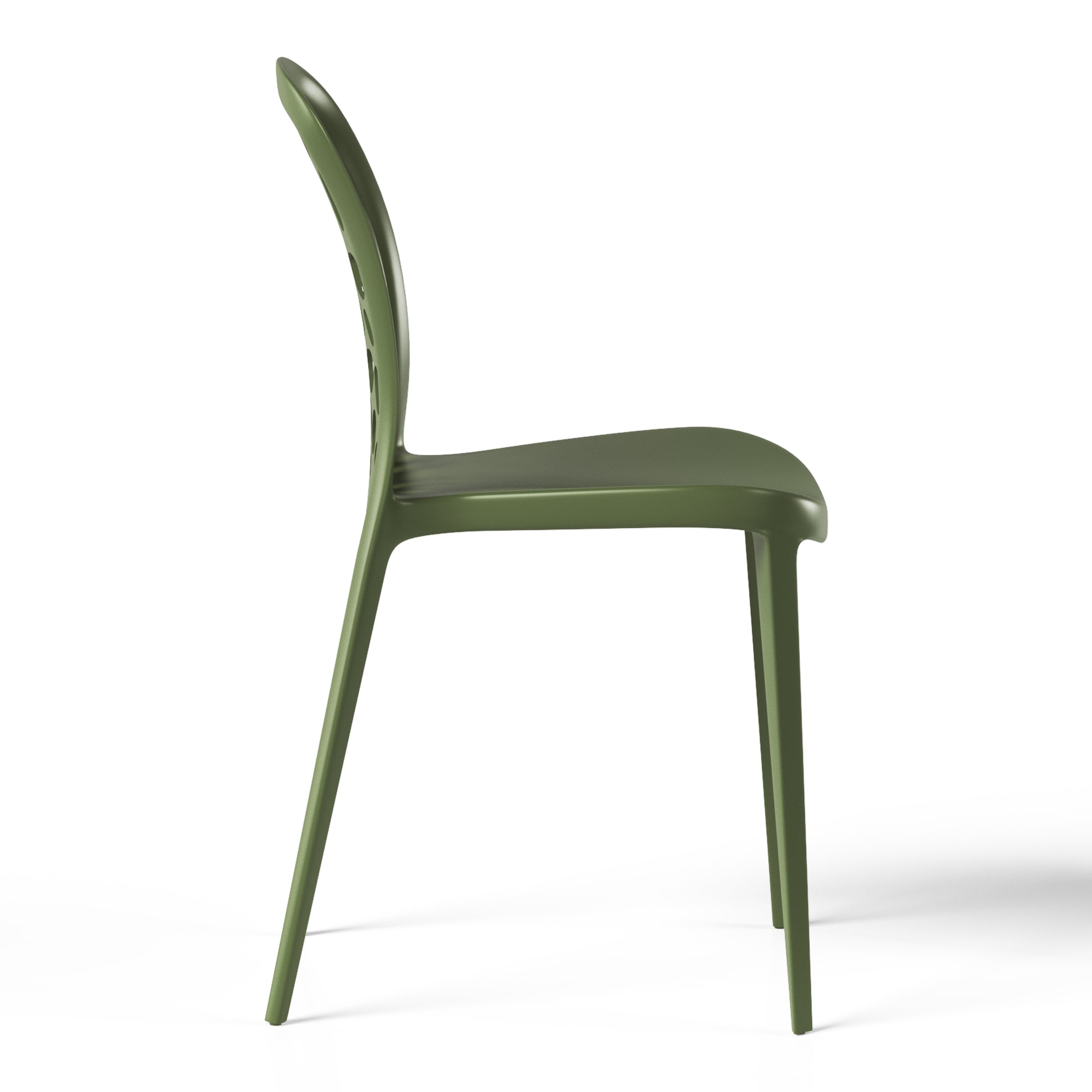 Polyform Stacking Dining Side Chair (Set of 2) Olive Green Seahawk Designs Patio Dining Chairs