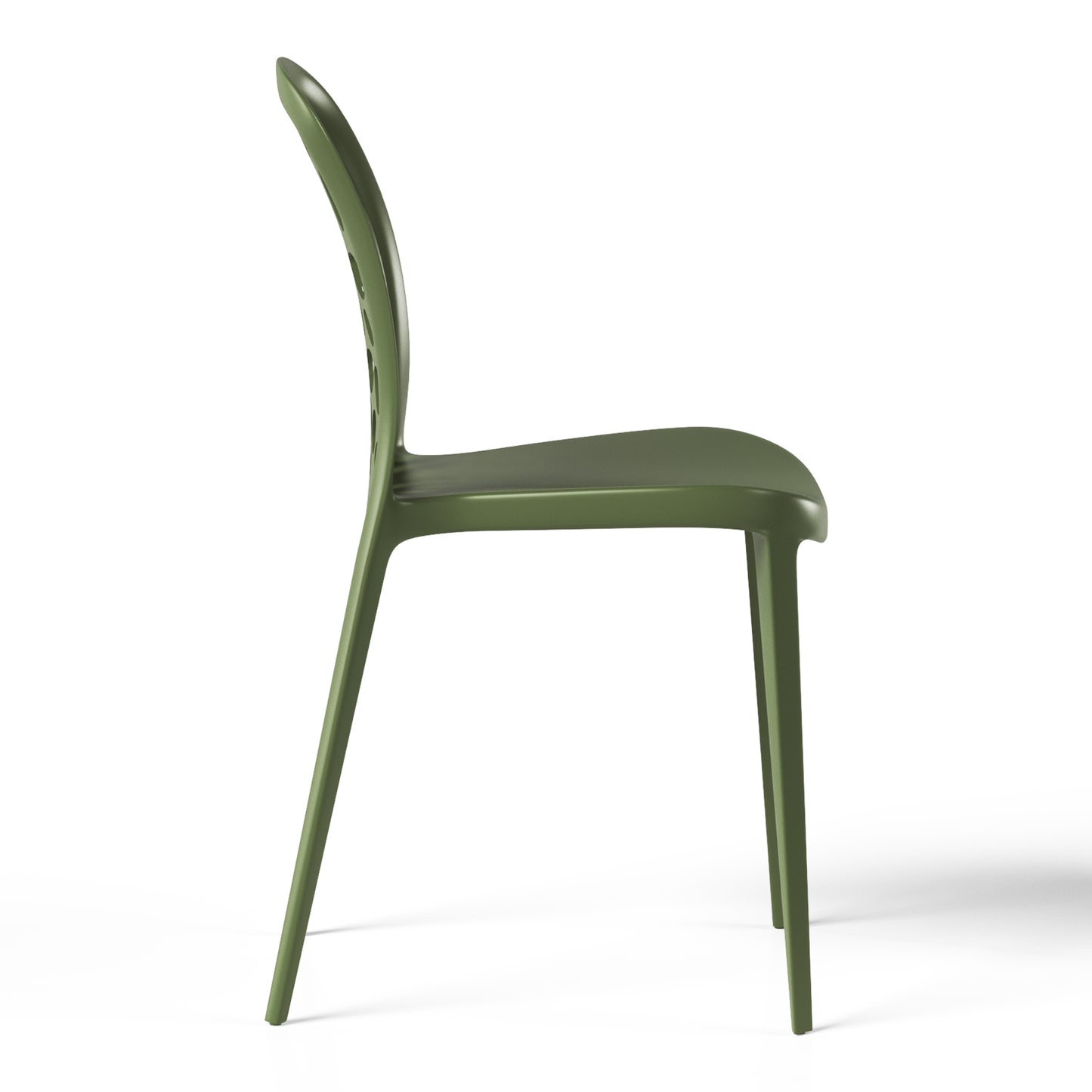 Polyform Stacking Dining Side Chair (Set of 2) Olive Green Seahawk Designs Patio Dining Chairs