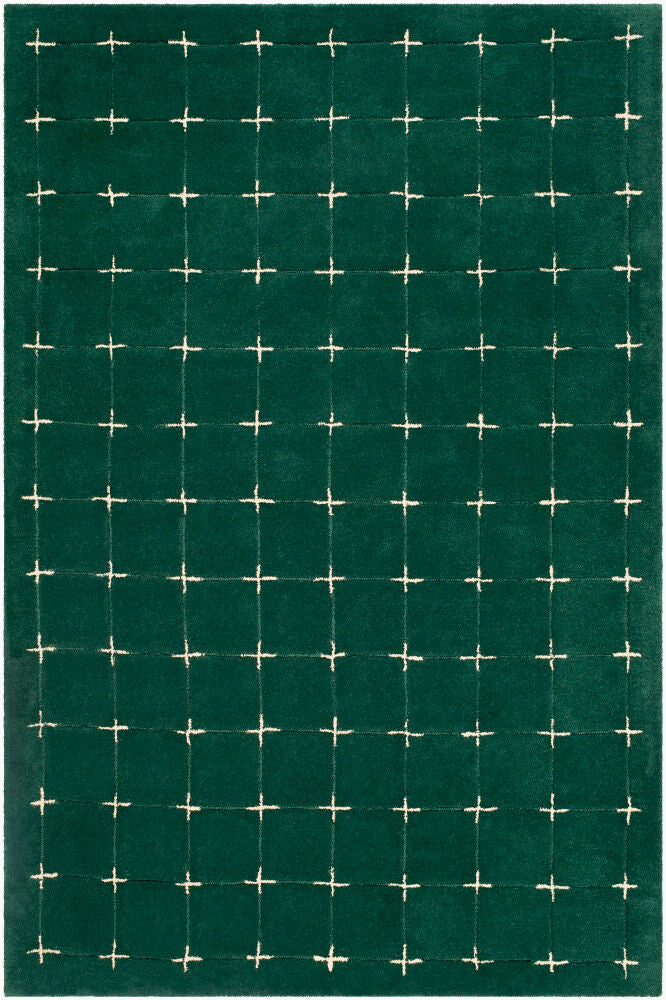 Brook Handmade Rug — Dark Green/Light Beige