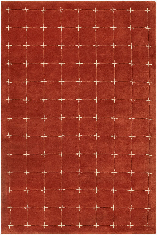 Brook Handmade Rug — Light Beige/Rust