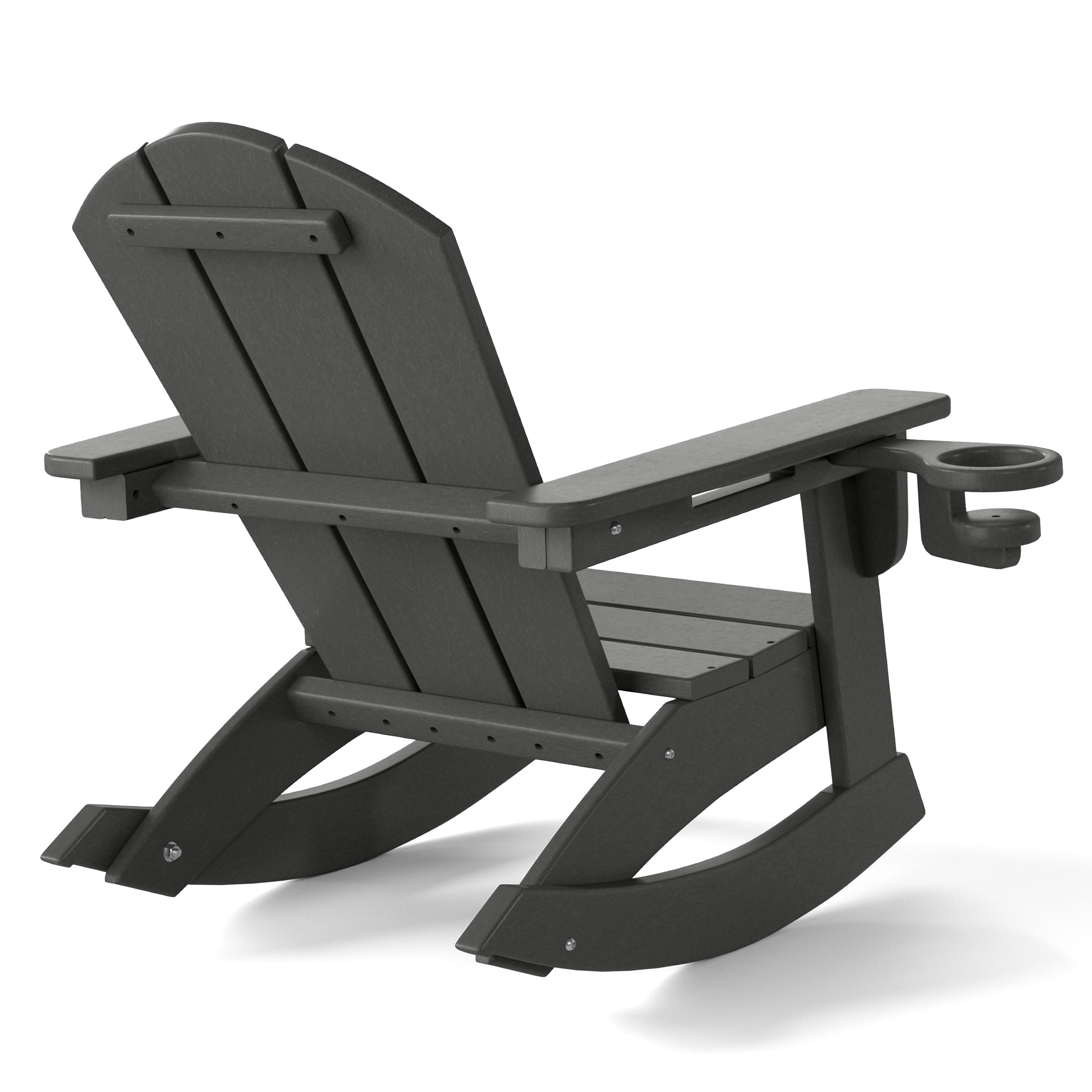 Tiny Terraces Kids Adirondack Rocking Chair with Cup Holder (Set of 2) Seahawk Designs Kids Patio Rocking Chairs