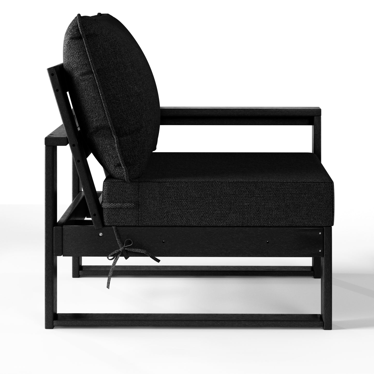 Signature All-Weather Outdoor Modular Patio Deep Seating Right Arm Chair (Right Arm Sectional Seat) Black Black Seahawk Designs Patio Chairs
