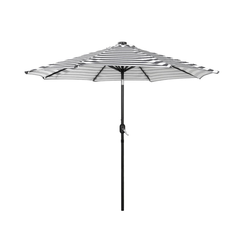 Kona 9ft Market Umbrella with Solar LED Lights Black Seahawk Designs Patio Umbrellas