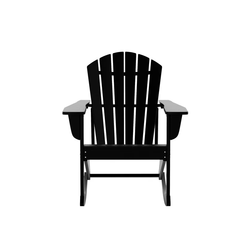 Westport All-Weather Outdoor Rocking Adirondack Chair Black Seahawk Designs Patio Rocking Chairs