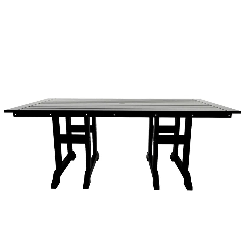 Tuscany All-Weather Outdoor Rectangular Dining Table (71" x 37" Top) Black Seahawk Designs Patio Dining Tables