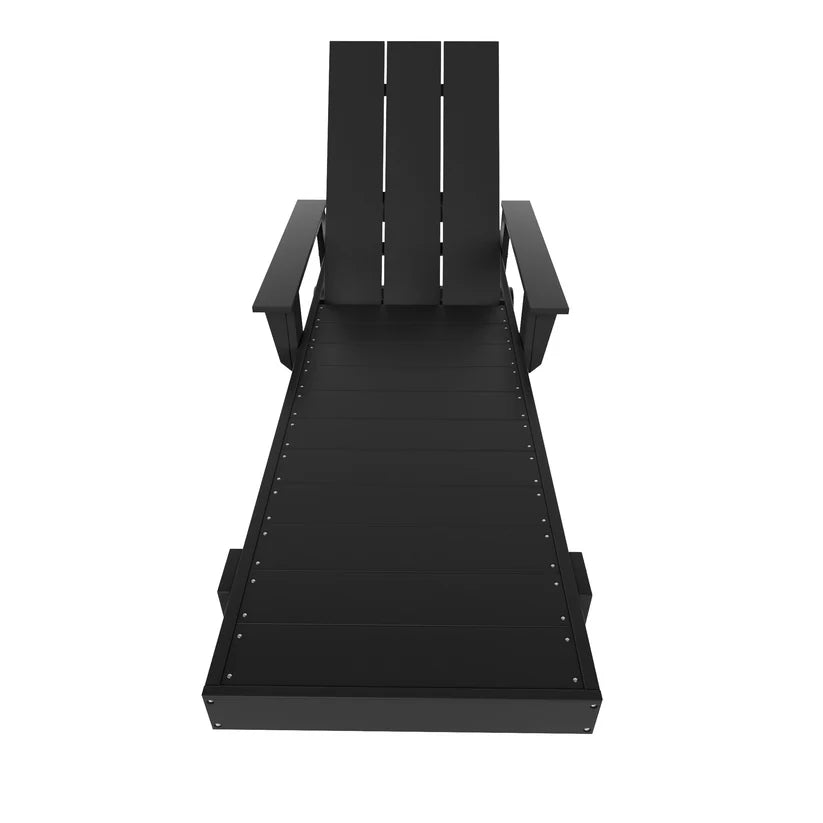 Malibu Modern All-Weather Outdoor Reclining Sun Lounger With Arm Rests & Wheels Black Seahawk Designs Patio Chaise Lounges