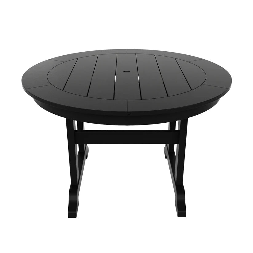 Tuscany All-Weather Outdoor Round Dining Table (47" Top) Black Seahawk Designs Patio Dining Tables